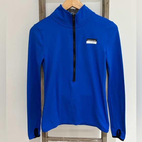 Victoria's Secret Tops - Victoria's Secret Ultimate PINK Blue Athletic 1/2 Zip Pullover Size XS